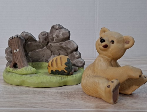 Vintage 1984 Franklin Mint Woodland Surprises Bear Figurine Jacqueline B. Smith - Picture 3 of 10