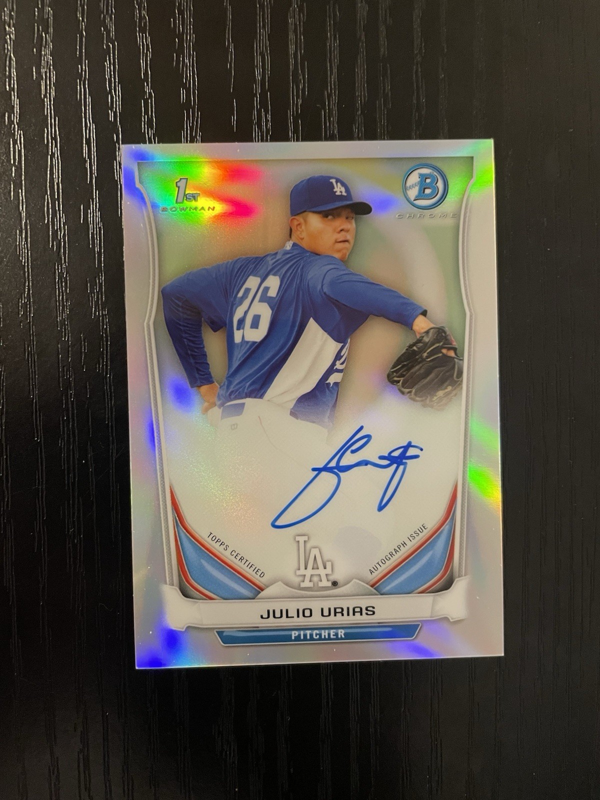 2014 Bowman Chrome 1st Auto Julio Urias LA Dodgers #BCAP-JU Refractor /500