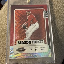 Shohei Ohtani 2021 contenders baseball red wave optic season ticket #100