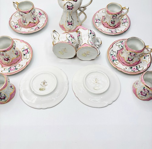Vintage Pink Floral child’s 15 Piece Limoges Replica Tea Set, Pink Roses - Picture 7 of 12