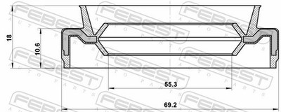 For FEBEST 95EAY-57691118X DRIVE SHAFT OIL SEAL 55.3X69.2X10.6X18