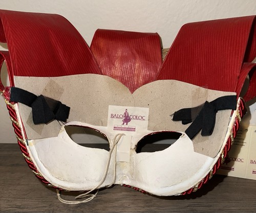 Italian Handmade Papier-Mâché BALOCOLOC Musical Jester Venetian Half Face Mask - Picture 6 of 10