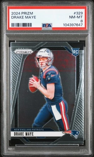 2024 PANINI PRIZM #329 DRAKE MAYE ROOKIE RC PSA 8