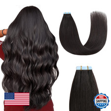 Sunya Tape in Hair Extensions Human Hair 18 inches Silky Straight Remy Human Hai