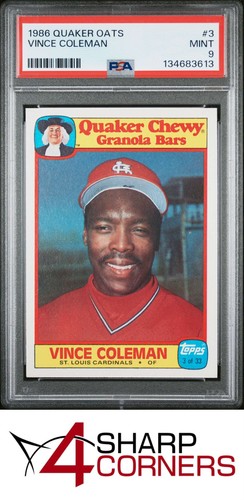 Vince Coleman #3 1986 Quaker Oats card