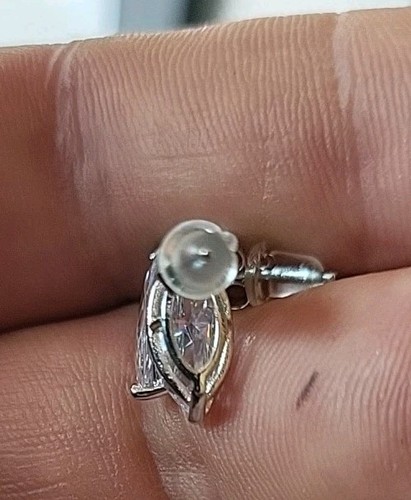 Neu Marquis Ohrstecker Push Back 925 Stirling Silber Triple A Zirkonia - Bild 9 von 10