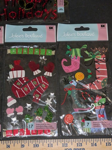 8 RARE Jolee's Boutique Dimensional & Title Christmas Scrapbooking Stickers LOT - Picture 3 of 5