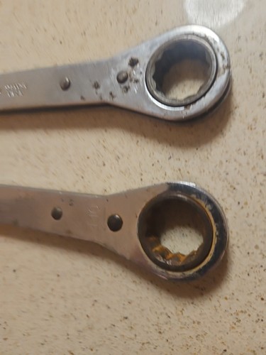 5/8" x 3/4" Proto flat ratcheting box end wrench 12 point #1196 - Picture 6 of 8