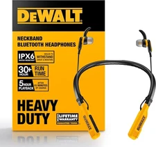 DEWALT Jobsite Pro Neckband Wireless Earphones - Black/Yellow
