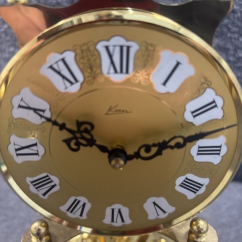 Large Vintage Kern (Kundo) Anniversay Clock W/ Glass Dome - Spares or repair 12" - Picture 17 of 20