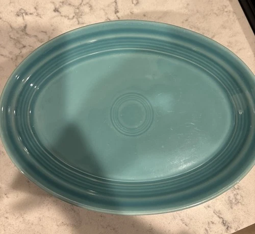Fiesta Fiestaware Turquoise Blue Small Oval Platter Plate 9 5/8" Set Of 6