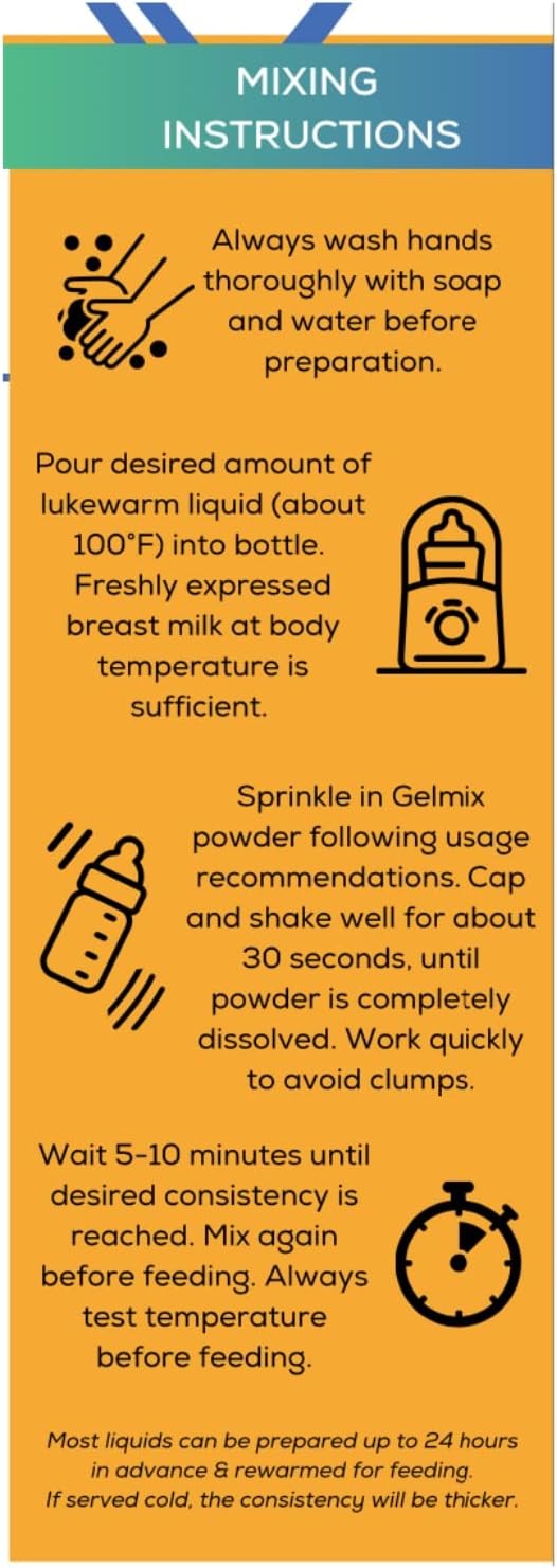 Gelmix Infant Thickener for Breast Milk & Formula, 4.4 oz Jar