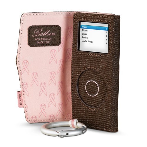 $25 BELKIN Pink Ribbon Denim Folio Case 1 &2G Apple IPOD Nano 1st & 2nd Gen ~NEW - Picture 4 of 6