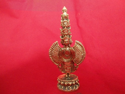 Avalokitasaun  Tibetan Bodhisattva stand on base  bronze statue thai amulet - Afbeelding 2 van 4