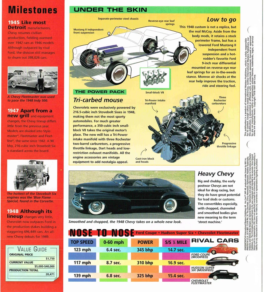 Chevrolet Fleetmaster 1948 hoja de especificaciones/folleto/folleto Foto 4 de 4