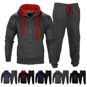 JP Men Sports Tracksuit Gym Jogging Running Zipper Hoodies Trouser ...