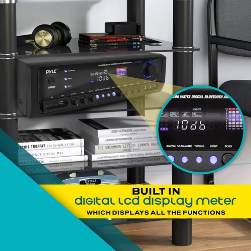 Pyle Wireless Bluetooth Power Amplifier System 300W 4 Channel Home Theater Au... - Picture 4 of 7