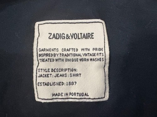 Zadig & Voltaire Tunisien ML Strass ART IS TRUTH Rhinestone Henley T-Shirt Sz M - Picture 6 of 9