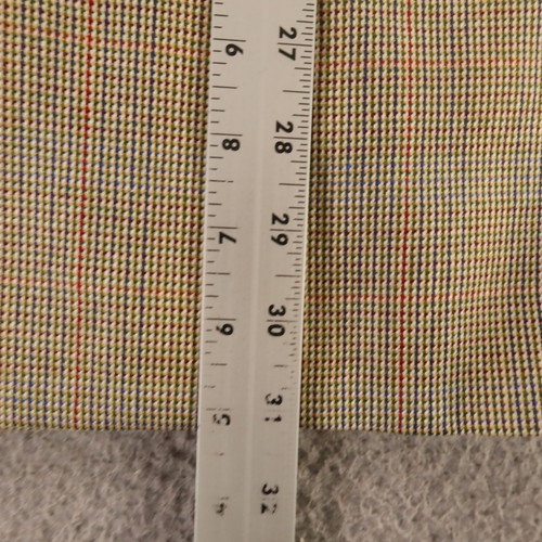 Paul Stuart Jacket L LT Beige Blue Houndstooth Gun Check Silk Wool Hopsack 44L - Picture 14 of 17