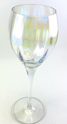 VTG 1 Toscany Crystal Hand Blown Rainbow Iridescent Optic Water Wine Glass 8.75" - Picture 7 of 15
