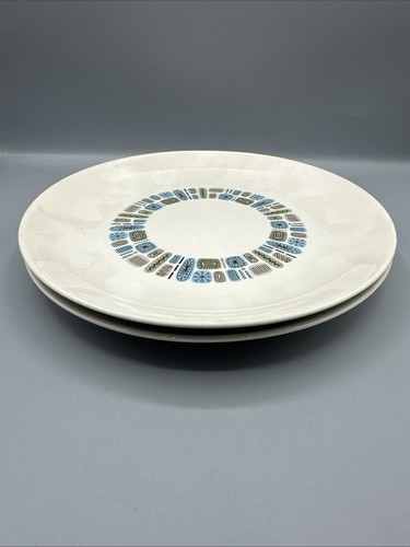 Vintage Canonsburg Pottery Temporama Dinner Plate Atomic MCM 10” USA Set/2 - Picture 6 of 8