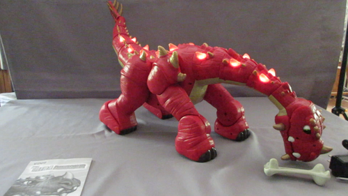 Fisher Price Spike Ultra Dinosaur w/ Remote Control Battery Charger Bone WORKS!! - Video 1 of 1