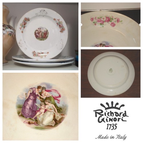 piatto di ceramica antico vintage S C RICHARD GINORI in stile FLORIO liberty - Imagen 17 de 19