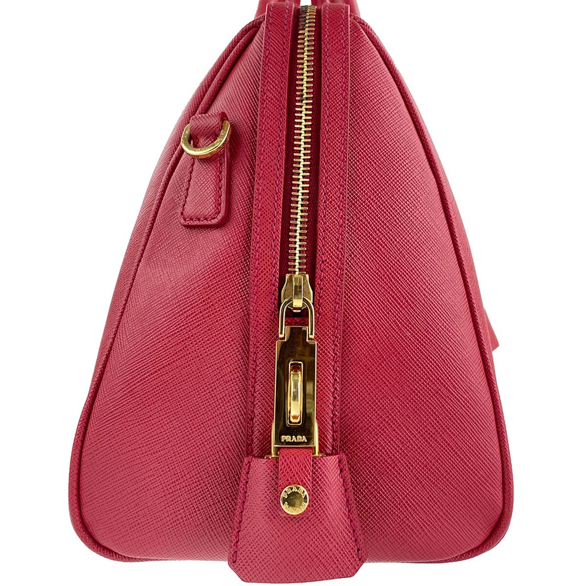 PRADA Saffiano Lux Leather Fabric Red 2way Handbag 3051 | eBay