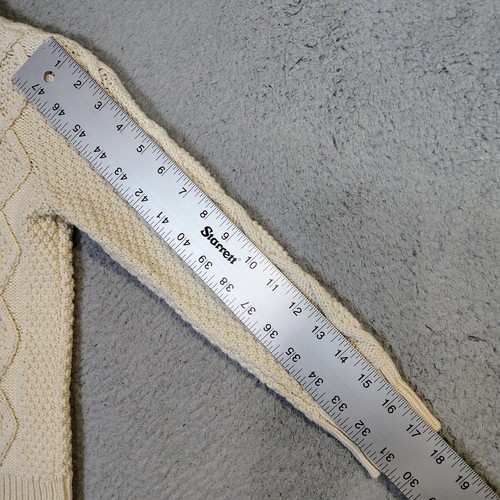 Gap Sweater Kids Small Ivory Cable Knit Mock Neck Henley Button Preppy NWT - Picture 9 of 12