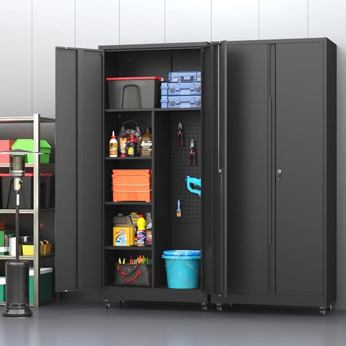 Rolling Tool Box WorkStation Tool Chest Cabinet Combo on Wheels w/Lock & Shelves - Picture 8 of 16