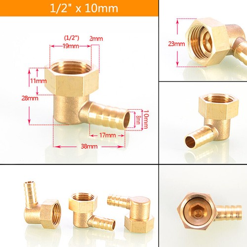 Schlauchtülle Mit Überwurfmutter BSP 1/2" Gewinde Messing Winkel Schlauchnippel - Bild 9 von 9