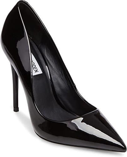 Steve Madden Daisie Black Patent Pointed Toe Stiletto Heel Slip On Fashion Pumps - Bild 2 von 5