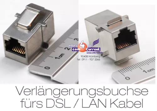 NETZWERK ADAPTER FÜR KABELVERLÄNGERUNG RJ-45 RJ45 VERGOLDENE KONTAKTE CAT 6 + 5e
