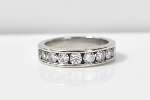 14K White Gold 1.25-1.33 cttw Natural Diamond Band 4.6G SZ 6 1/8 - Picture 3 of 7