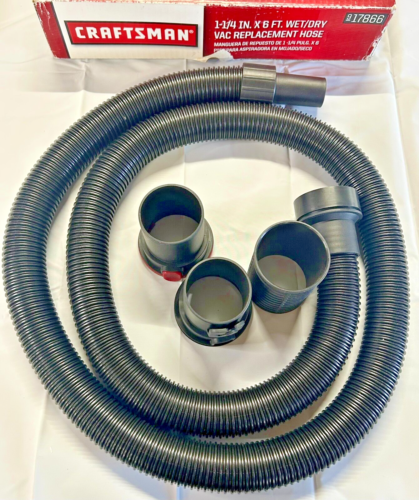 Craftsman 917866 1-1/4 IN. X 6 FT. Wet/Dry Vac Replacement Hose Kit Adapters New