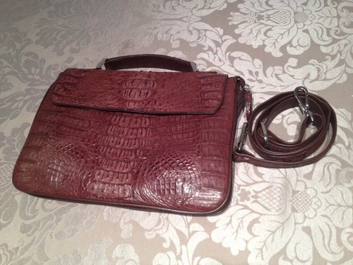 GENUINE CROCODILE LEATHER 100% BRIEFCASE LAPTOP BUSINESS BAG NEW - Picture 12 of 13