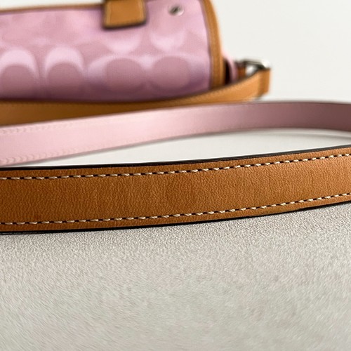 Vintage Coach Mini Signature Shoulder Bag 6844 Pink Leather Canvas - Picture 19 of 24