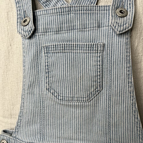 Arizona Overall Skirt Girls Size 7 Blue Denim Striped Side Snaps Cottagecore - Picture 6 of 14