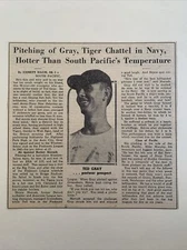 Ted Gray Navy Post-War Prospect Tigers 1945 Sporting News Baseball 6X6 Panel