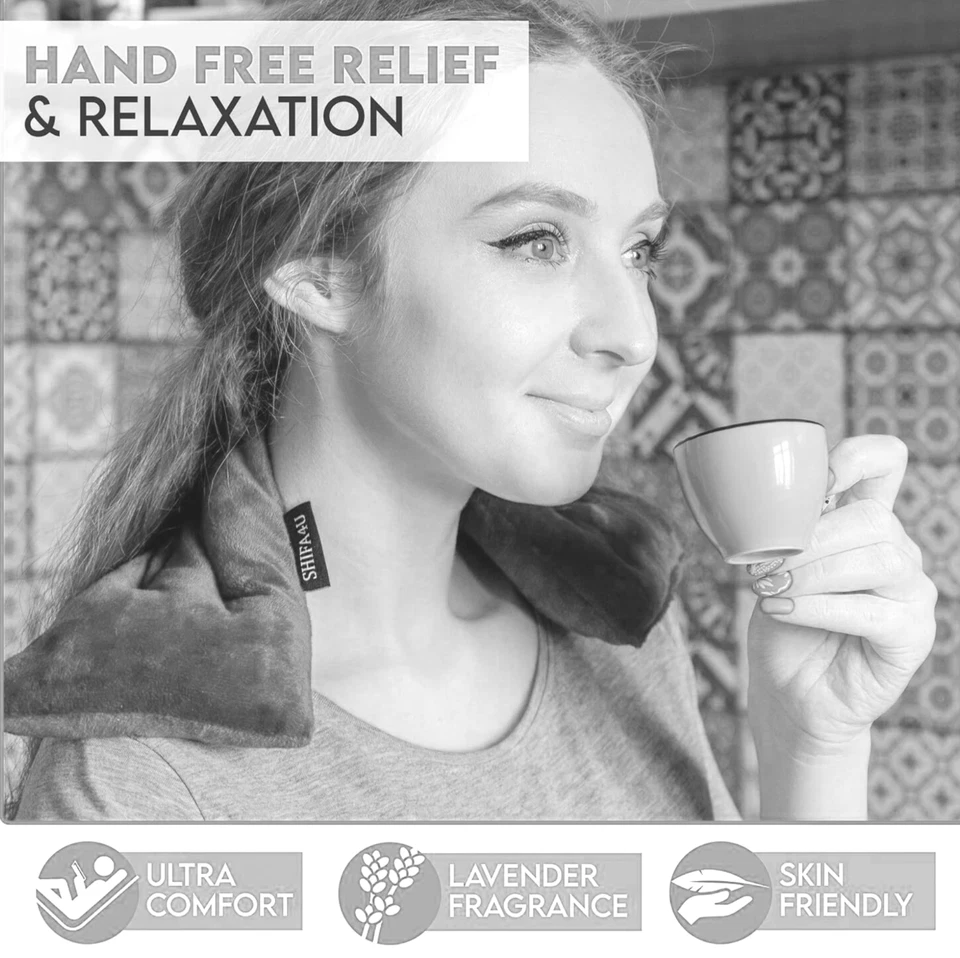 Wheat bags microwavable neck and shoulder – Reusable microwave heat pads Grey - Image 3 of 4