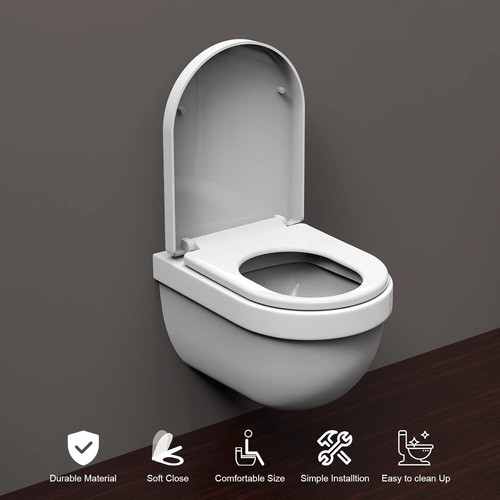 Ibergrif M41001 Sedile Tavoletta WC, Copriwater Universale, 468 X 361 X 42 mm - Foto 3 di 11