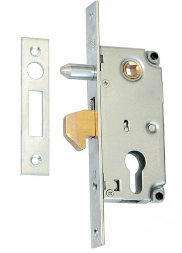 Hook lock 72/30 mortise lock sliding door lock with guide mandrel for cyl. - Picture 4 of 6