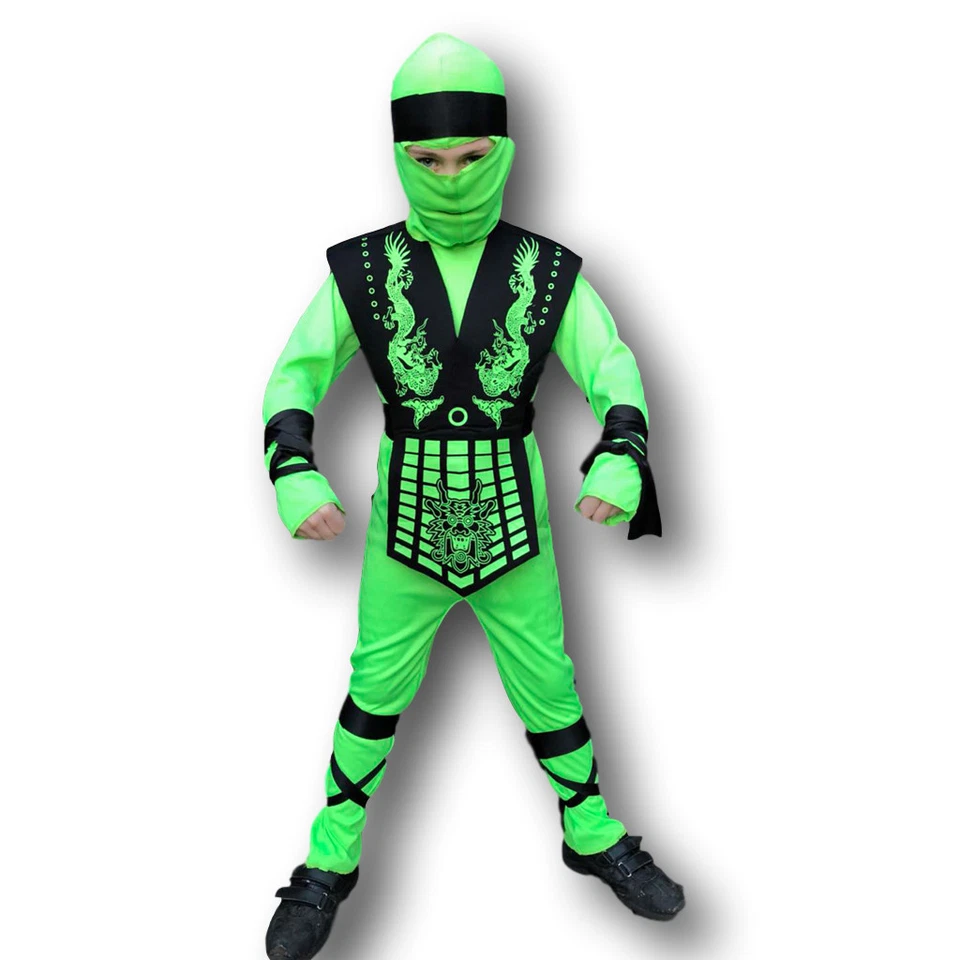 Kids Ninja Costume Cobra Eagle Kombat Karate Child Boys Girl Halloween Outfit - Image 2 of 4