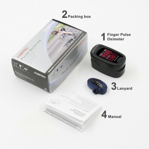 Sensor de oxígeno en sangre, oxímetro de pulso SPo2 con estuche de transporte, cuerda, envío FDA, CE EE. UU. - Imagen 2 de 12