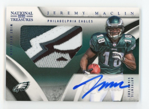 2009 Panini National Treasures Jeremy Maclin Rookie RC Patch Auto Platinum 1/5