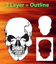 air brush stencil skull 23 outline extra template airbrush skulls ebay