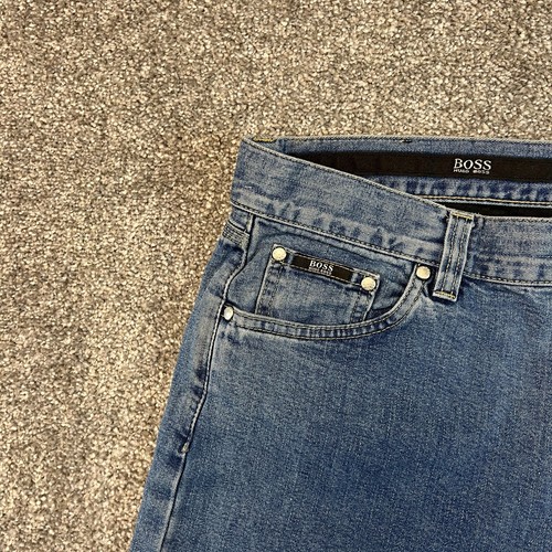 Hugo Boss Mens Jeans Straight Regular Light Blue Faded Washed Alabama W36 L30 * - Picture 9 of 11