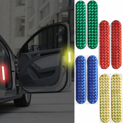 2 Pcs Reflective Safety Warning Strip Tape Car Door Bumper Reflector Sticker - Foto 5 di 15