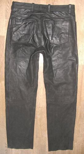 Fette TSCHUL Men's Leather Jeans/Nubuk- Leather Pants IN Black W34/L31