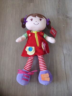 Linzy Toys Plush Learn To Dress Baby Doll 16  Educational Tie Zip Button Snap